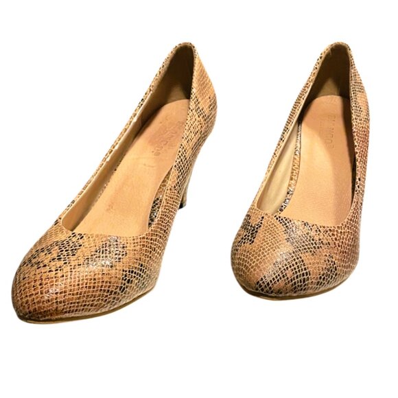 Bianco Snake Print Leather Heels - Picture 3 of 7